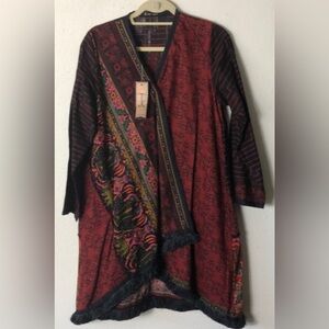 J Pret “Kurti “ colorful tunic/dress ? Beautiful detail NWT  14 (large)